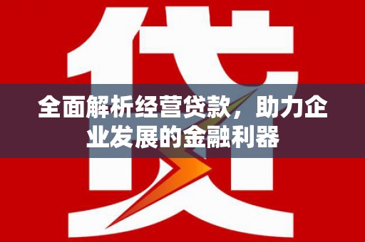 弋江全面解析经营贷款，助力企业发展的金融利器