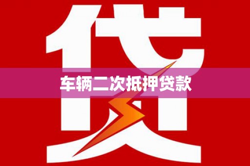 弋江车辆二次抵押贷款