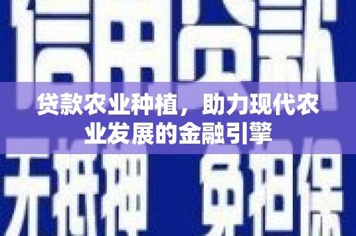 弋江贷款农业种植，助力现代农业发展的金融引擎