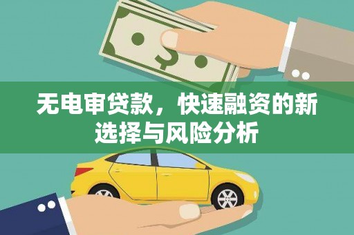弋江无电审贷款，快速融资的新选择与风险分析