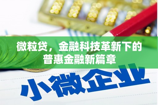 弋江微粒贷，金融科技革新下的普惠金融新篇章